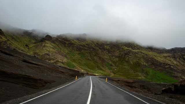 A winding road in a valley