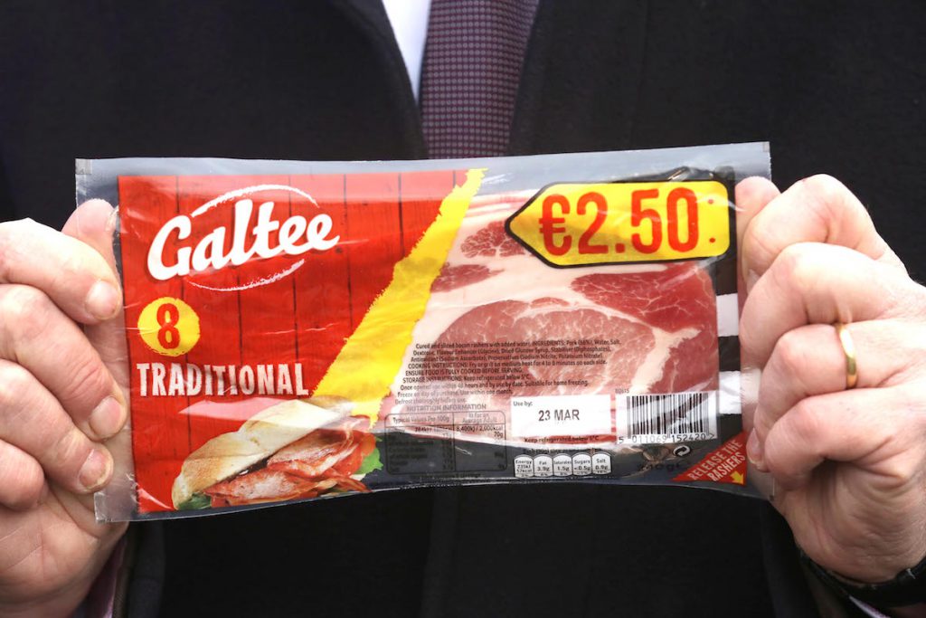 Galtee rashers with no Bord Bia Quality Assurance logo. Picture: Finbarr O'Rourke 