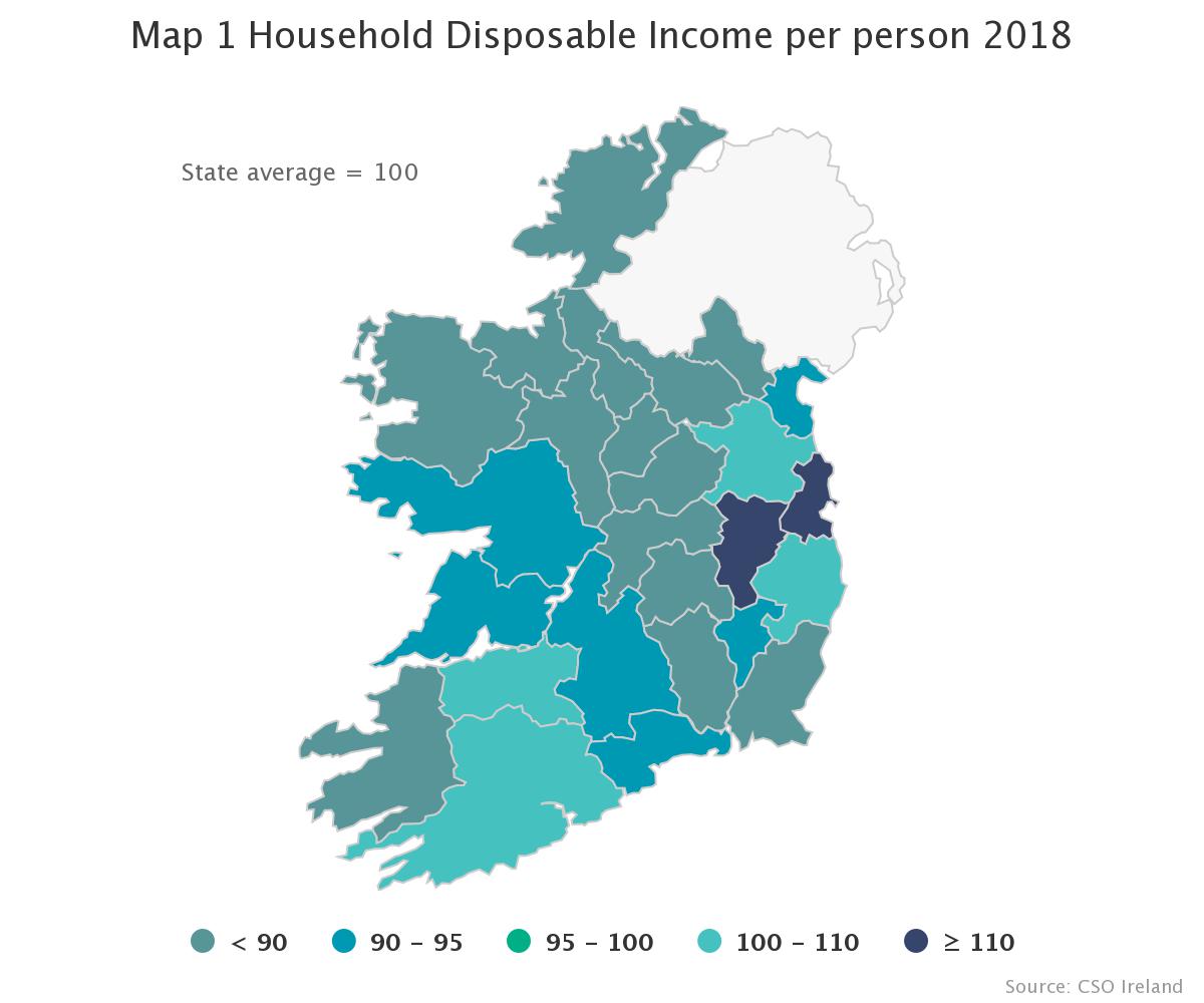 Disposable in many rural counties is below state average