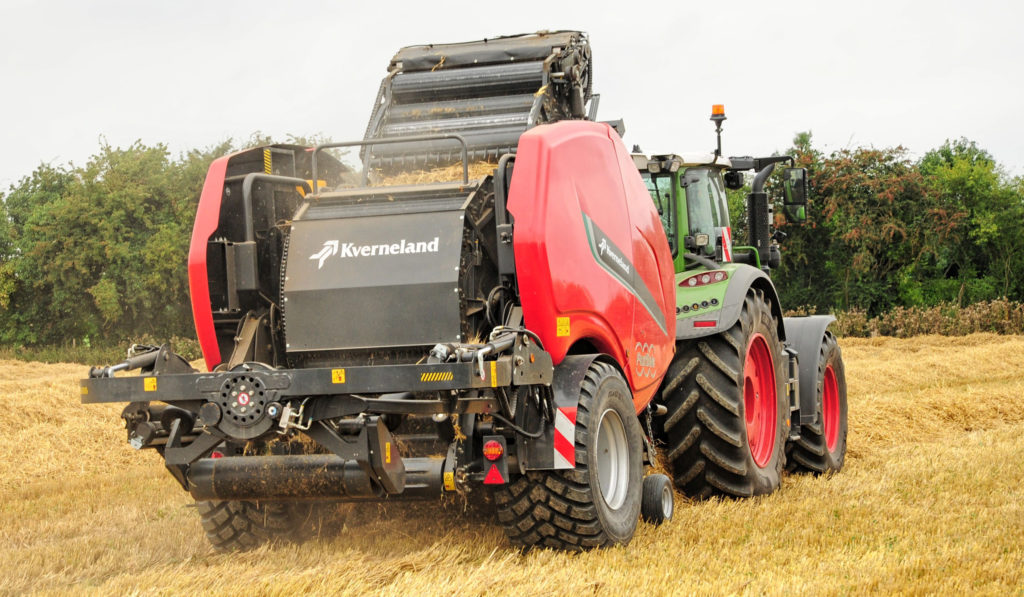 Half sized bale moves into primary chamber of baler 