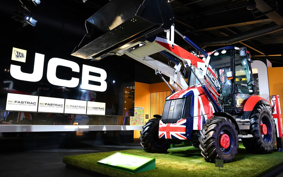 JCB in UK flag colours
