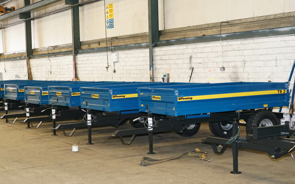 Completed trailers at factory