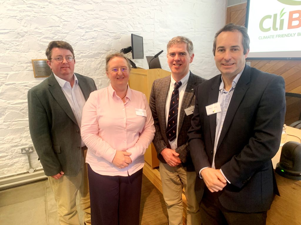 Attending the launch of CliBeef, (l-r): Jason Rankin, AgriSearch; Elizabeth Magowan, AFBI; Francis Lively, AFBI; David Kenny, Teagasc