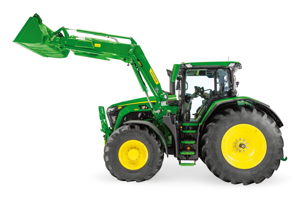 New John Deere 6R 220 with the new 685R loader connected